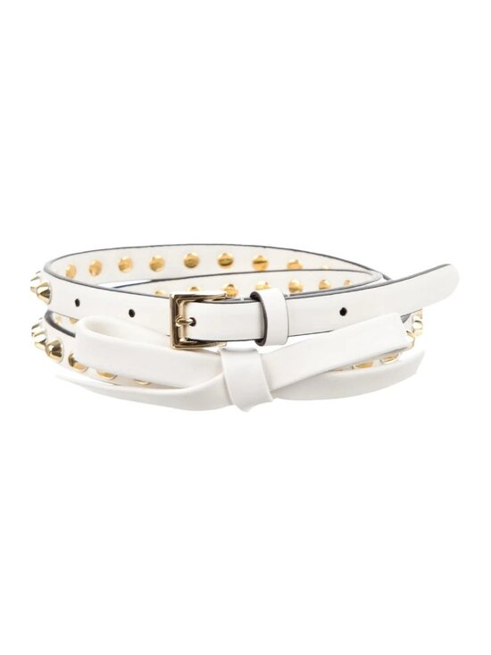 Prada Leather Belt White Gold Studs and Leather Bow Size: XS 70/28 main image 10